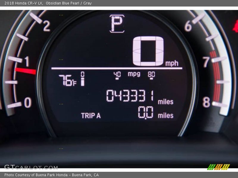 Obsidian Blue Pearl / Gray 2018 Honda CR-V LX