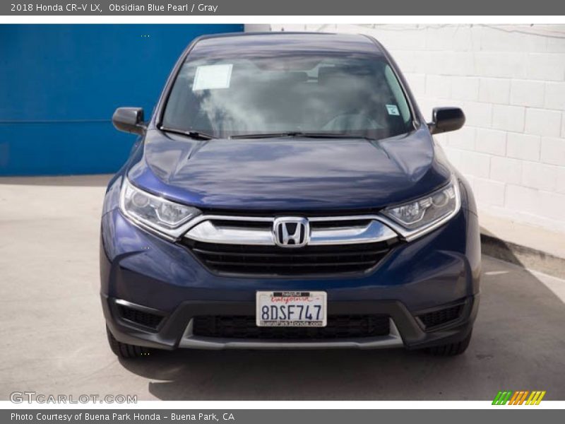 Obsidian Blue Pearl / Gray 2018 Honda CR-V LX