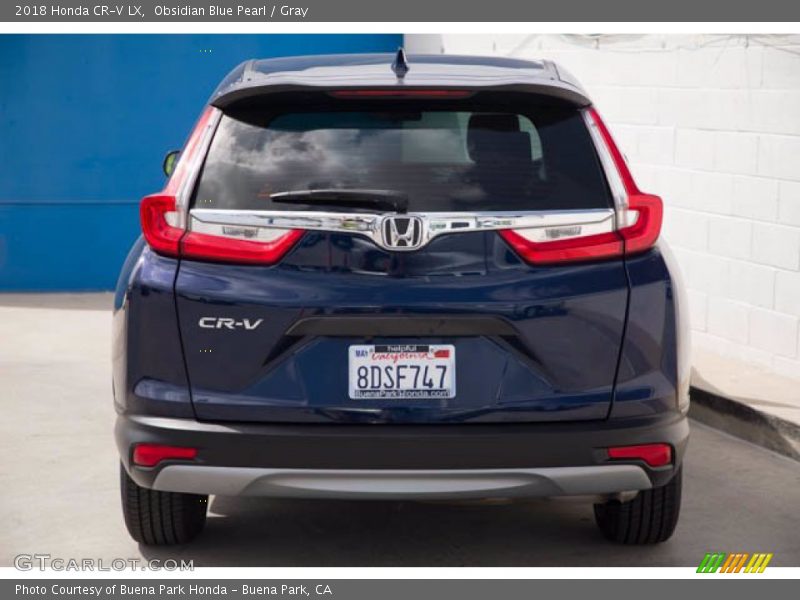 Obsidian Blue Pearl / Gray 2018 Honda CR-V LX