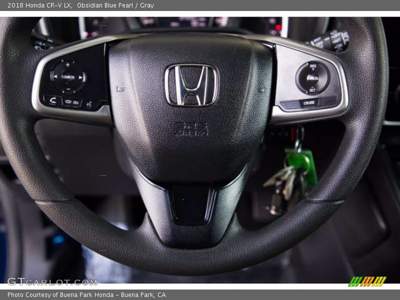 Obsidian Blue Pearl / Gray 2018 Honda CR-V LX