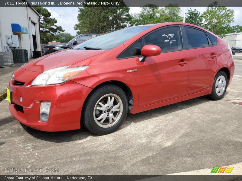 Barcelona Red Metallic / Misty Gray 2011 Toyota Prius Hybrid III