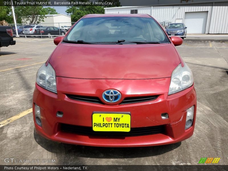 Barcelona Red Metallic / Misty Gray 2011 Toyota Prius Hybrid III