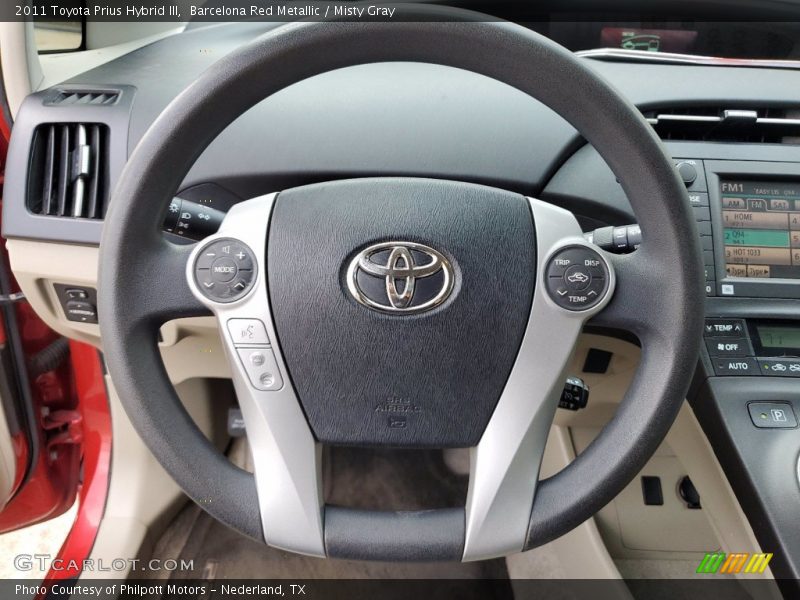 Barcelona Red Metallic / Misty Gray 2011 Toyota Prius Hybrid III