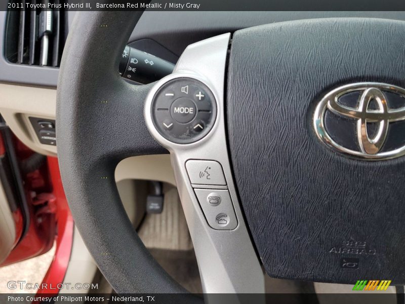 Barcelona Red Metallic / Misty Gray 2011 Toyota Prius Hybrid III