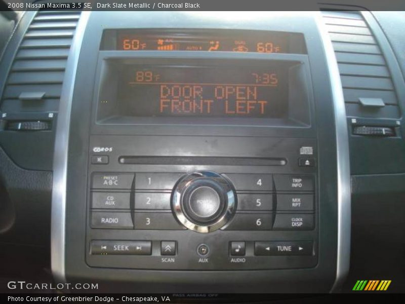 Dark Slate Metallic / Charcoal Black 2008 Nissan Maxima 3.5 SE