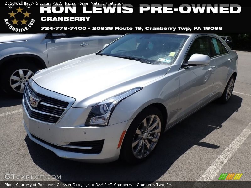 Radiant Silver Metallic / Jet Black 2018 Cadillac ATS Luxury AWD