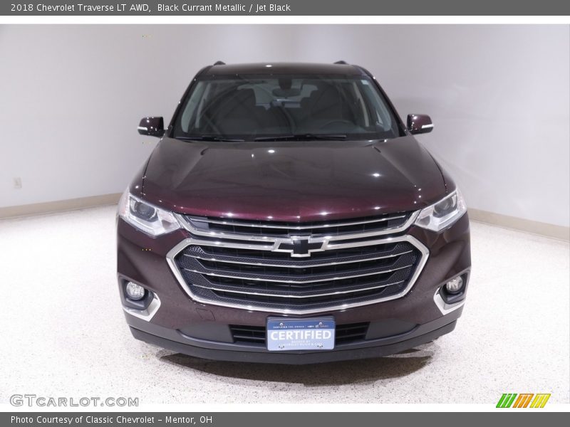 Black Currant Metallic / Jet Black 2018 Chevrolet Traverse LT AWD