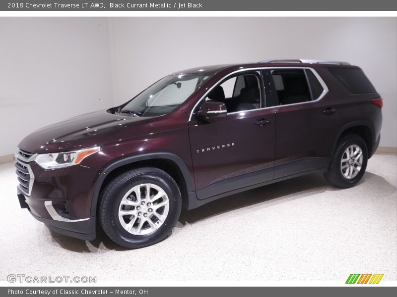 Black Currant Metallic / Jet Black 2018 Chevrolet Traverse LT AWD