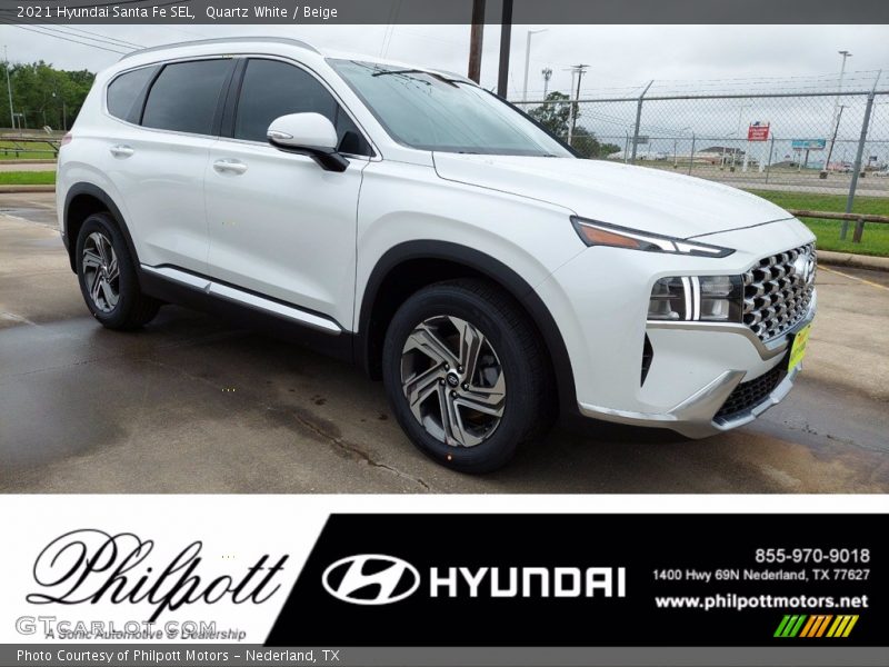 Quartz White / Beige 2021 Hyundai Santa Fe SEL