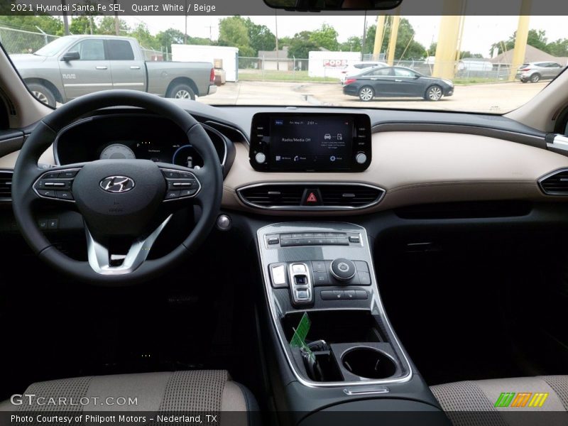 Quartz White / Beige 2021 Hyundai Santa Fe SEL