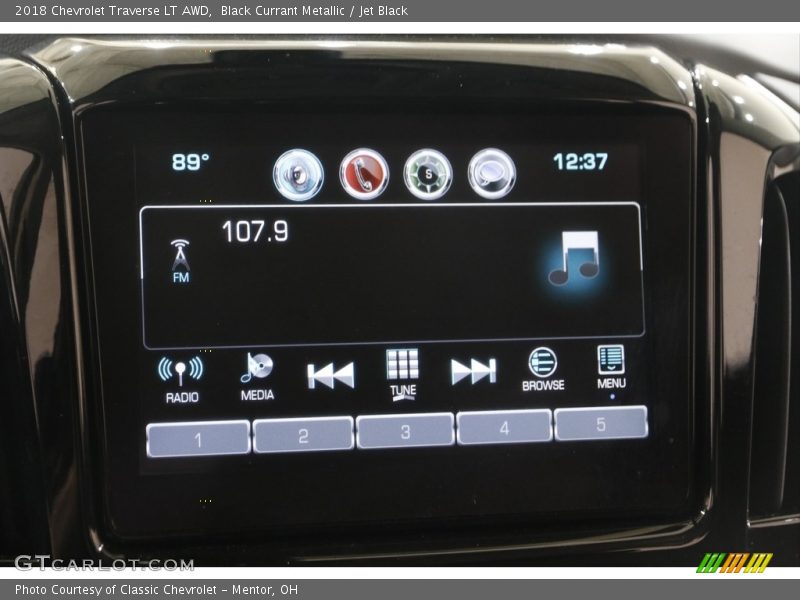 Black Currant Metallic / Jet Black 2018 Chevrolet Traverse LT AWD