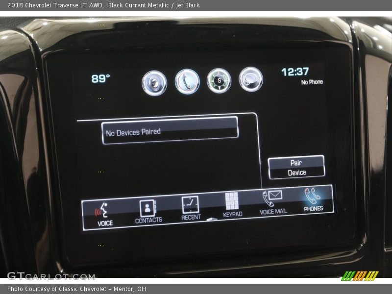 Black Currant Metallic / Jet Black 2018 Chevrolet Traverse LT AWD