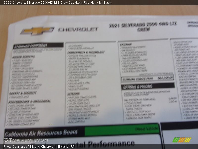 Red Hot / Jet Black 2021 Chevrolet Silverado 2500HD LTZ Crew Cab 4x4