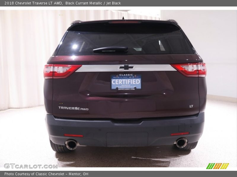 Black Currant Metallic / Jet Black 2018 Chevrolet Traverse LT AWD