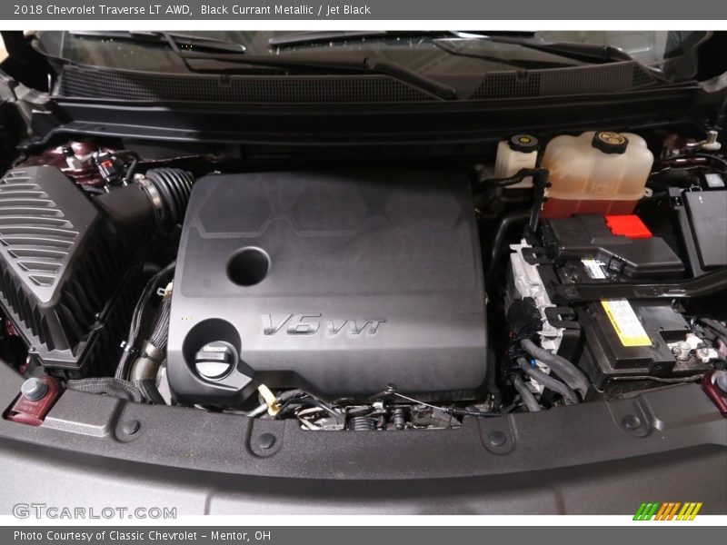 Black Currant Metallic / Jet Black 2018 Chevrolet Traverse LT AWD