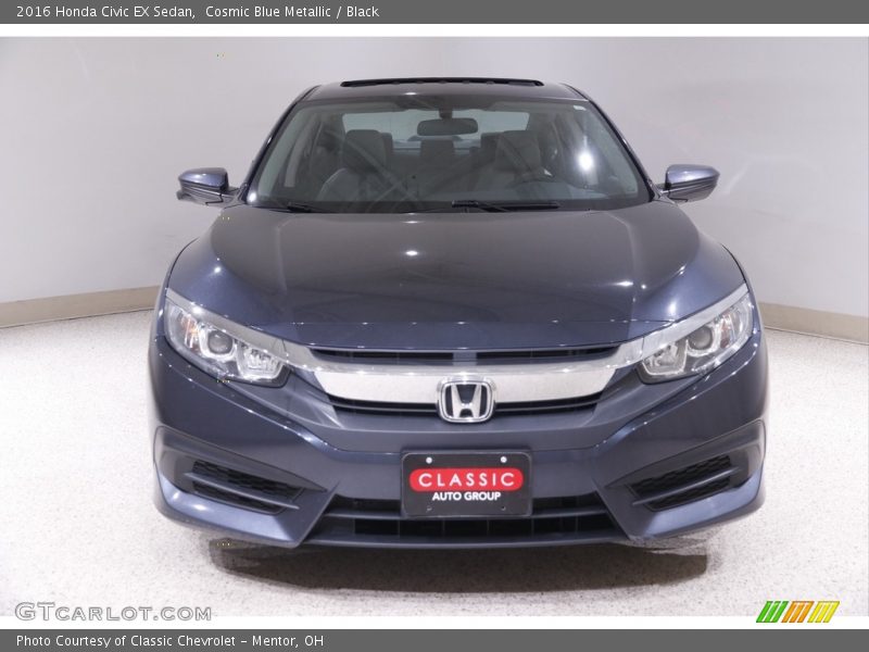 Cosmic Blue Metallic / Black 2016 Honda Civic EX Sedan