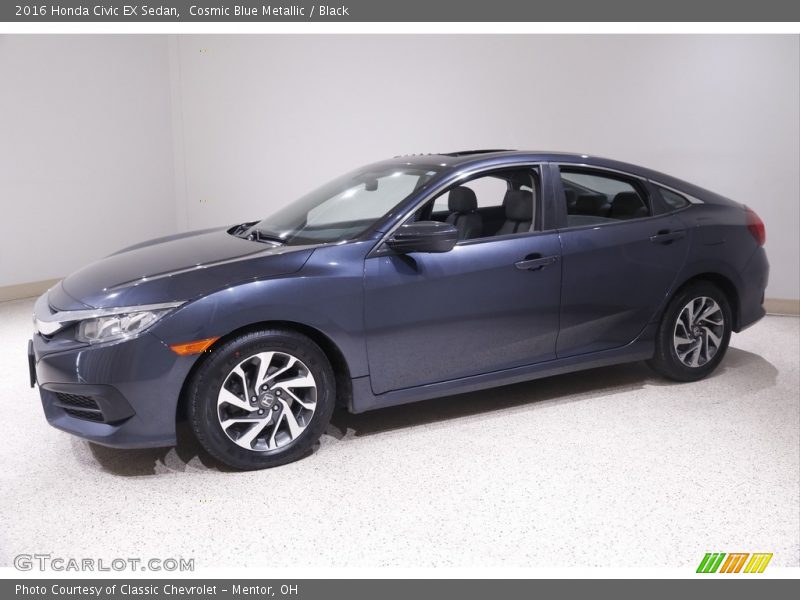 Cosmic Blue Metallic / Black 2016 Honda Civic EX Sedan