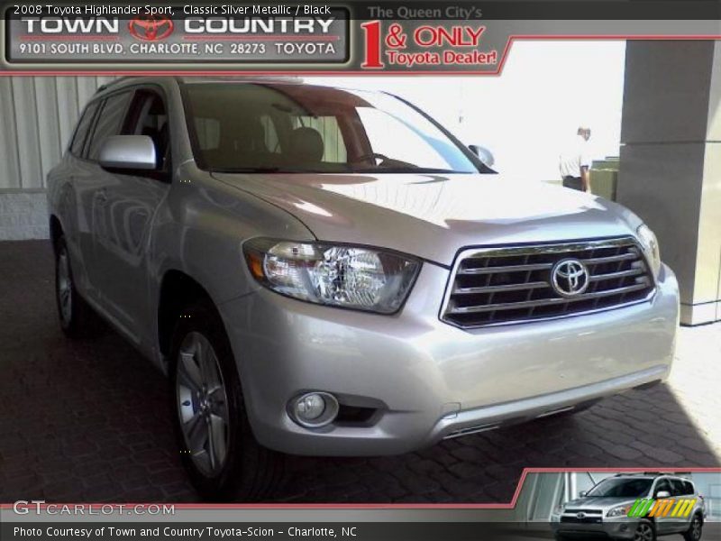 Classic Silver Metallic / Black 2008 Toyota Highlander Sport
