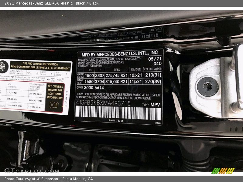 Black / Black 2021 Mercedes-Benz GLE 450 4Matic