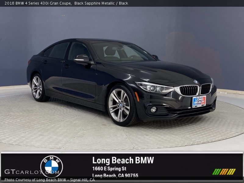 Black Sapphire Metallic / Black 2018 BMW 4 Series 430i Gran Coupe