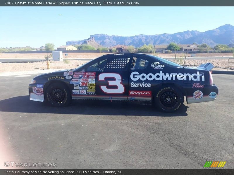 Black / Medium Gray 2002 Chevrolet Monte Carlo #3 Signed Tribute Race Car