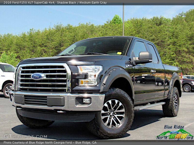 Shadow Black / Medium Earth Gray 2016 Ford F150 XLT SuperCab 4x4