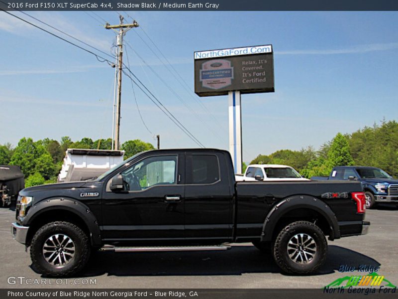 Shadow Black / Medium Earth Gray 2016 Ford F150 XLT SuperCab 4x4