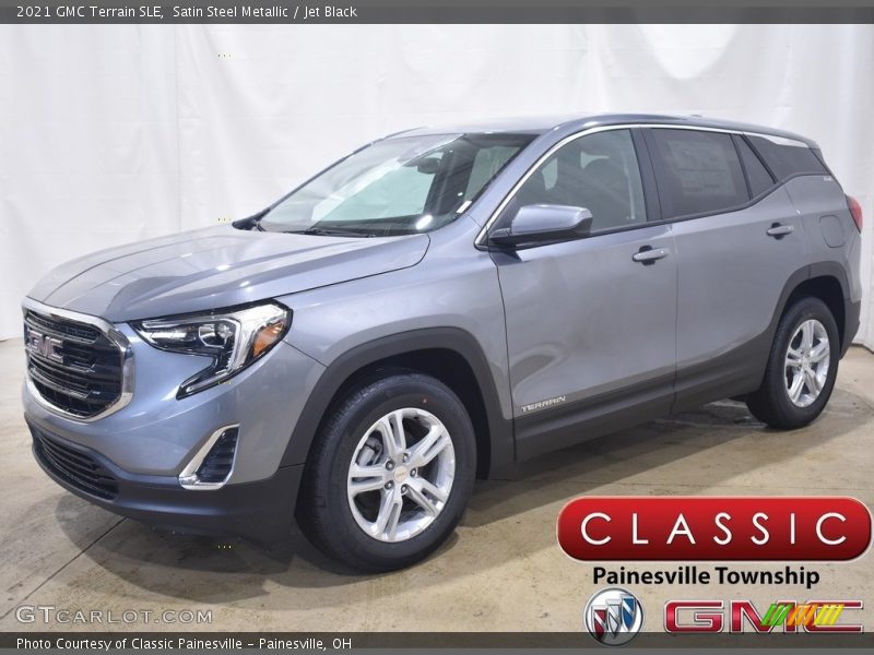 Satin Steel Metallic / Jet Black 2021 GMC Terrain SLE