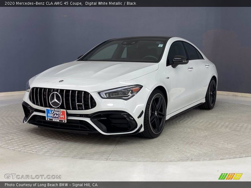 Digital White Metallic / Black 2020 Mercedes-Benz CLA AMG 45 Coupe