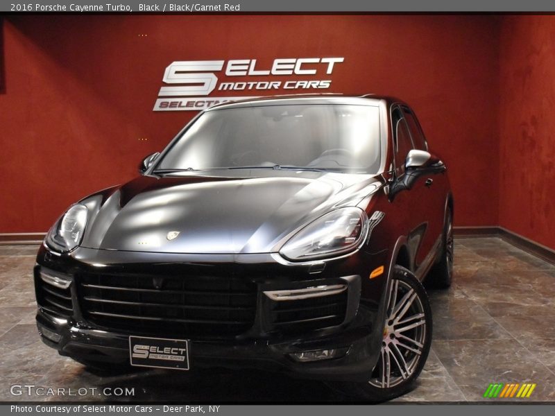 Black / Black/Garnet Red 2016 Porsche Cayenne Turbo