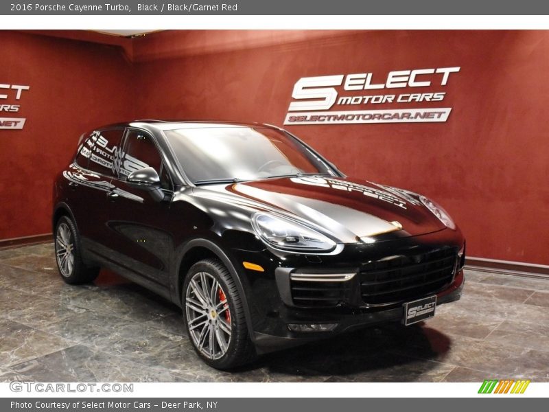 Black / Black/Garnet Red 2016 Porsche Cayenne Turbo