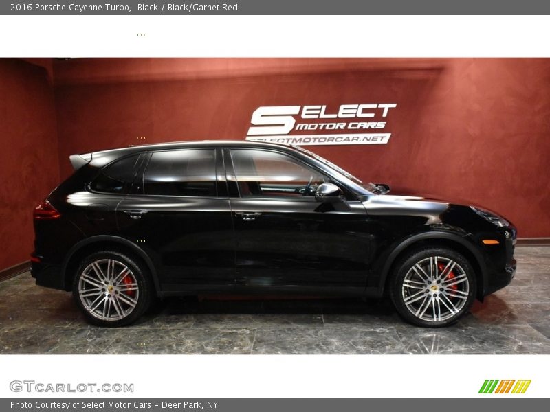 Black / Black/Garnet Red 2016 Porsche Cayenne Turbo