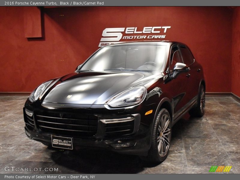 Black / Black/Garnet Red 2016 Porsche Cayenne Turbo