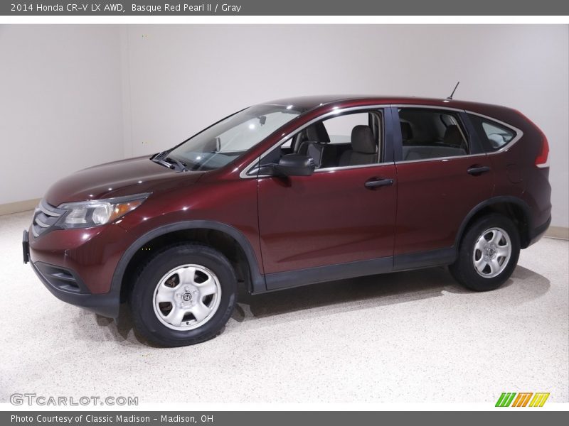 Basque Red Pearl II / Gray 2014 Honda CR-V LX AWD