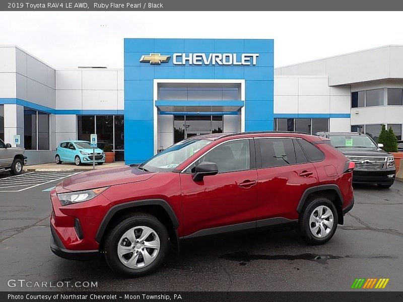 Ruby Flare Pearl / Black 2019 Toyota RAV4 LE AWD