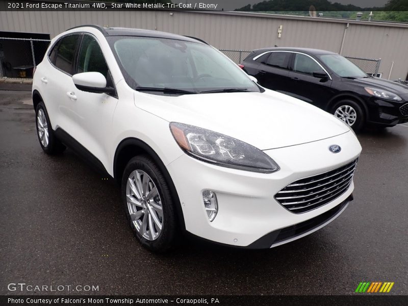 Star White Metallic Tri-Coat / Ebony 2021 Ford Escape Titanium 4WD