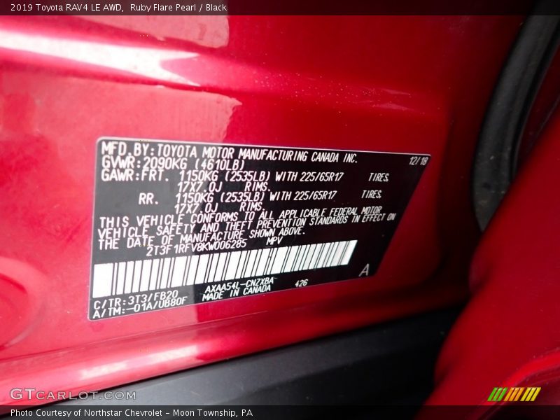 Ruby Flare Pearl / Black 2019 Toyota RAV4 LE AWD