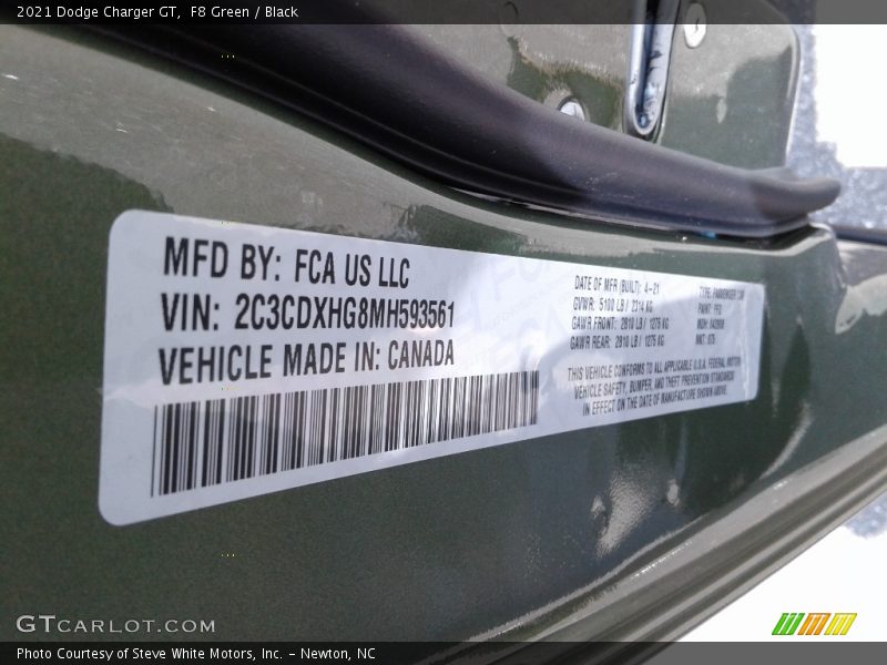 F8 Green / Black 2021 Dodge Charger GT