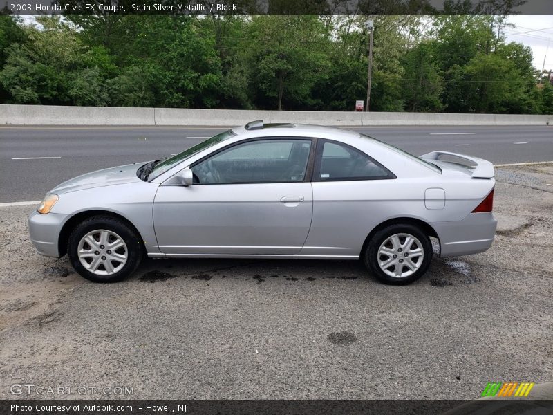 Satin Silver Metallic / Black 2003 Honda Civic EX Coupe