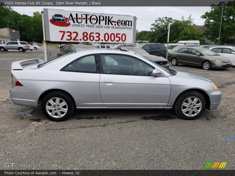 Satin Silver Metallic / Black 2003 Honda Civic EX Coupe