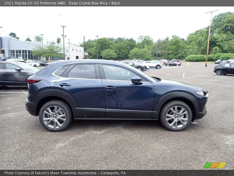 Deep Crystal Blue Mica / Black 2021 Mazda CX-30 Preferred AWD