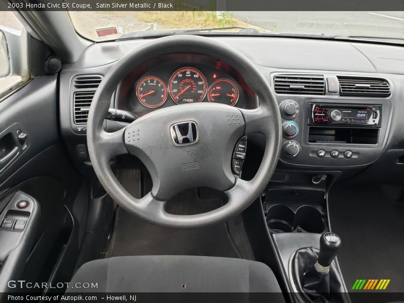 Satin Silver Metallic / Black 2003 Honda Civic EX Coupe