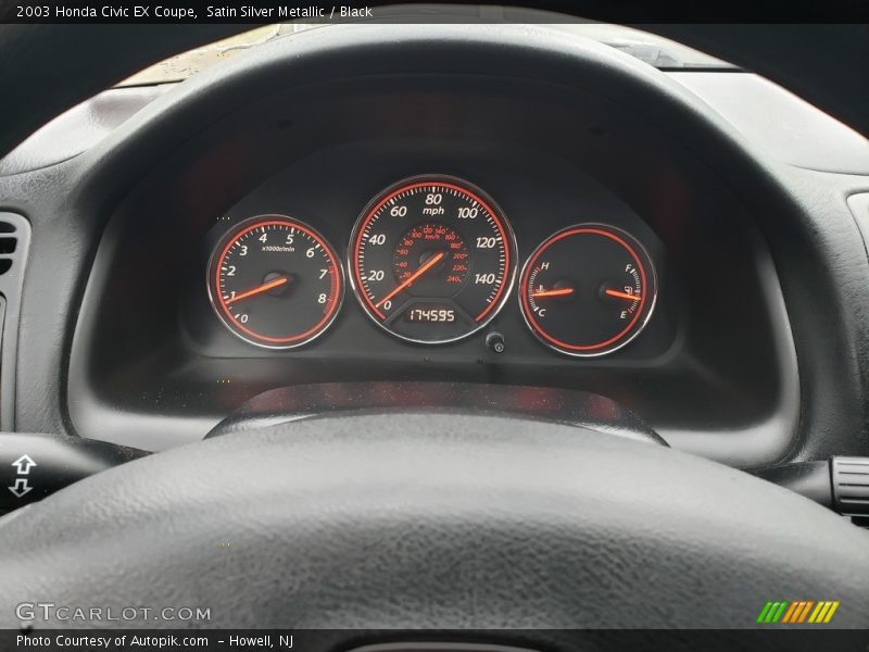 Satin Silver Metallic / Black 2003 Honda Civic EX Coupe