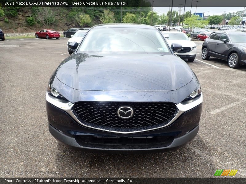 Deep Crystal Blue Mica / Black 2021 Mazda CX-30 Preferred AWD