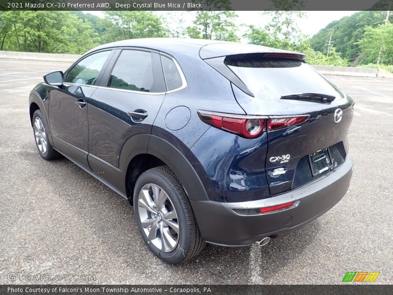 Deep Crystal Blue Mica / Black 2021 Mazda CX-30 Preferred AWD