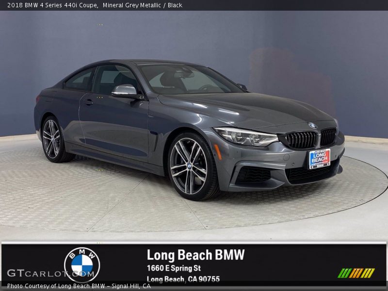 Mineral Grey Metallic / Black 2018 BMW 4 Series 440i Coupe