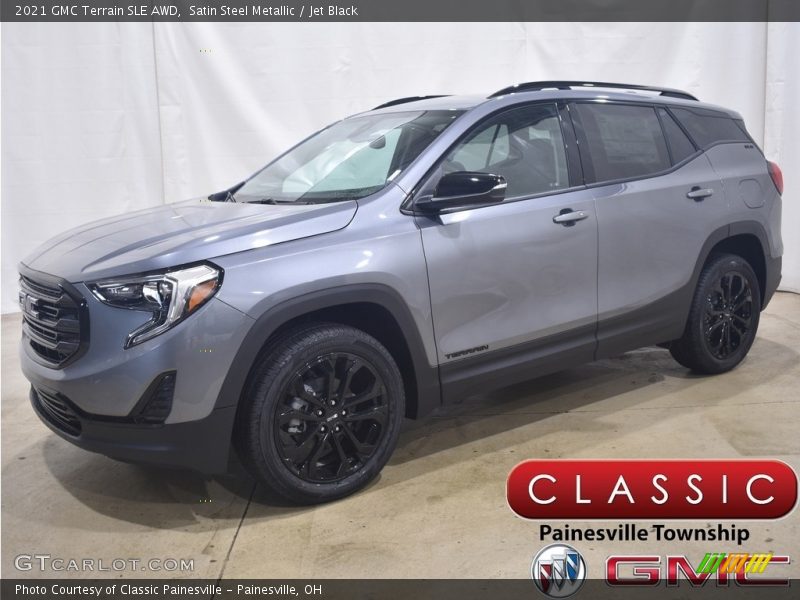 Satin Steel Metallic / Jet Black 2021 GMC Terrain SLE AWD