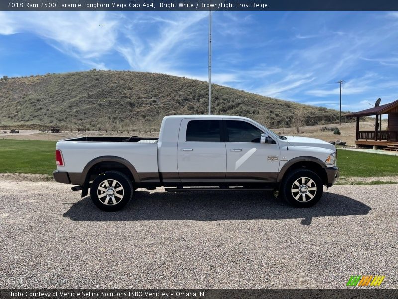 Bright White / Brown/Light Frost Beige 2018 Ram 2500 Laramie Longhorn Mega Cab 4x4