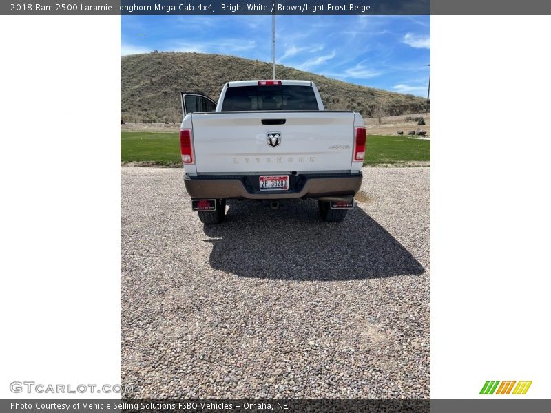 Bright White / Brown/Light Frost Beige 2018 Ram 2500 Laramie Longhorn Mega Cab 4x4