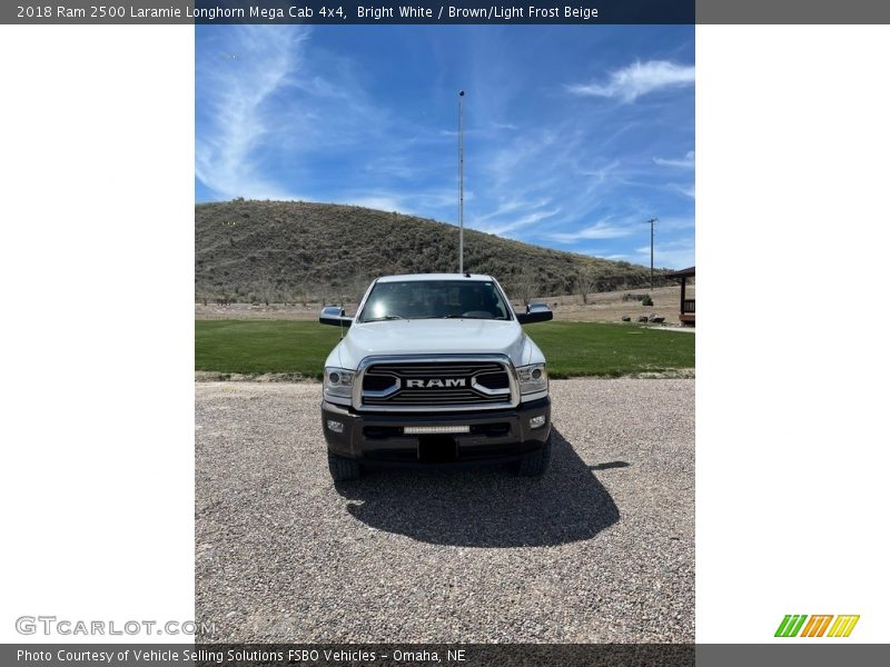 Bright White / Brown/Light Frost Beige 2018 Ram 2500 Laramie Longhorn Mega Cab 4x4